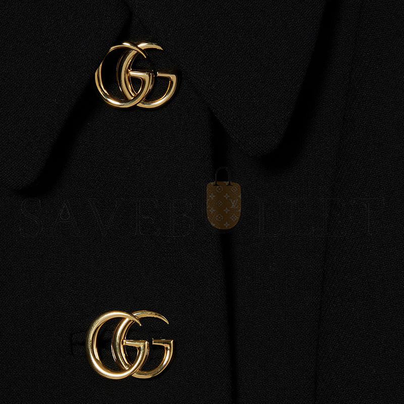 GUCCI WOOL NATTÉ COAT WITH DOUBLE G BUTTON 860471